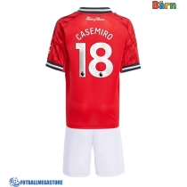 Fotballdrakt Barn Manchester United Casemiro #18 Hjemmedraktsett 2025-26 Kortermet (+ Korte bukser)